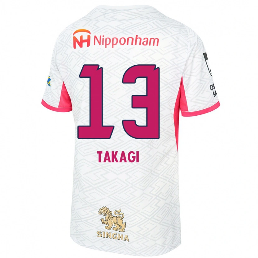 Danxen Damen Toshiyuki Takagi #13 Weiß Sakura Rosa Auswärtstrikot Trikot 2025/26 T-Shirt