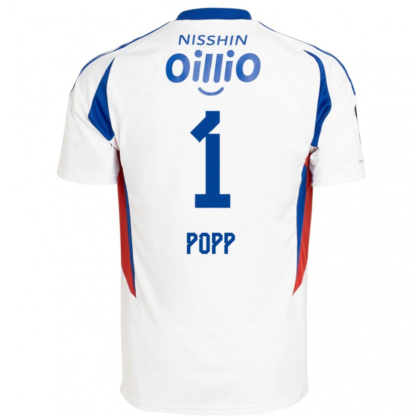 Danxen Damen William Popp #1 Weiß Königsblau Auswärtstrikot Trikot 2025/26 T-Shirt