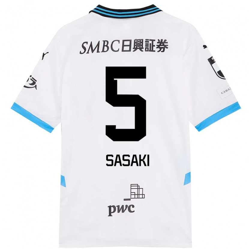 Danxen Damen Asahi Sasaki #5 Weiß Himmelblau Auswärtstrikot Trikot 2025/26 T-Shirt