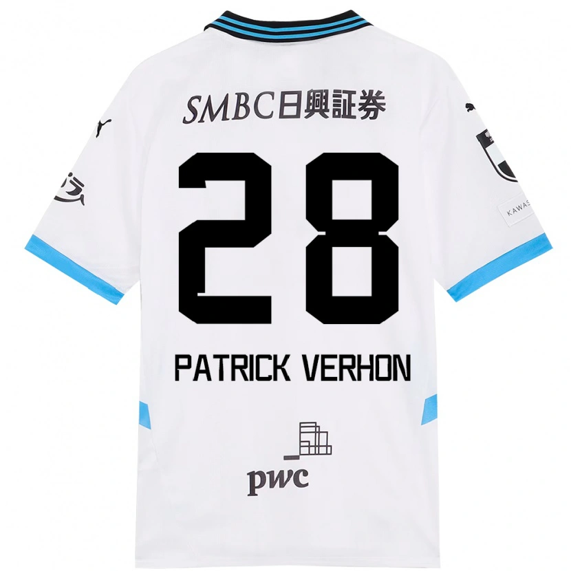 Danxen Damen Patrick Verhon #28 Weiß Himmelblau Auswärtstrikot Trikot 2025/26 T-Shirt