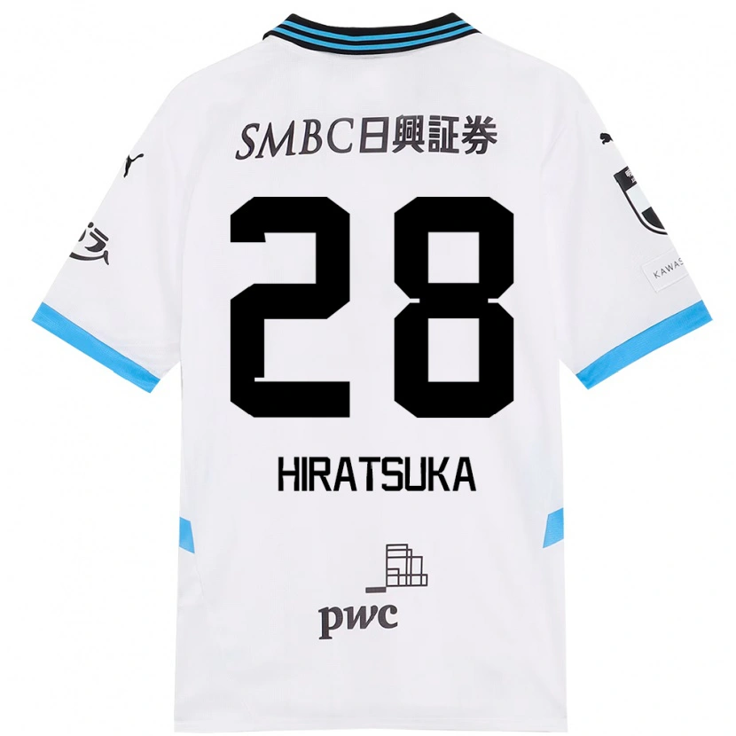 Danxen Damen Hayato Hiratsuka #28 Weiß Himmelblau Auswärtstrikot Trikot 2025/26 T-Shirt