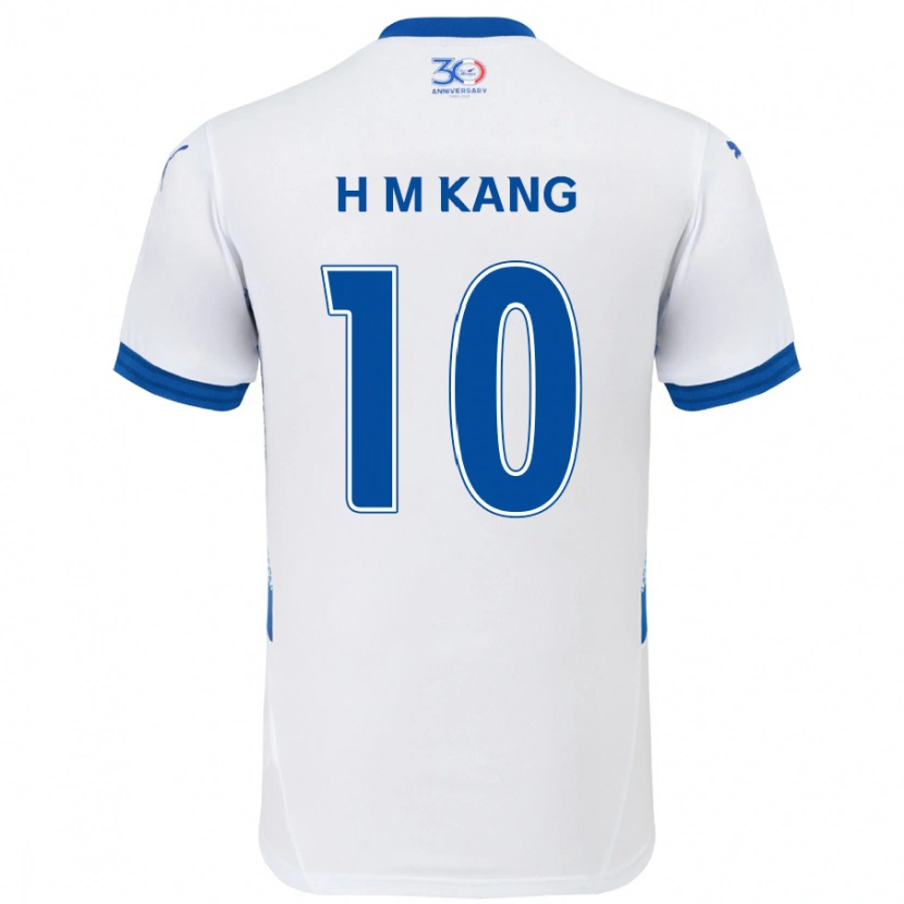 Danxen Damen Hyun-Muk Kang #10 Weiß Königsblau Auswärtstrikot Trikot 2025/26 T-Shirt