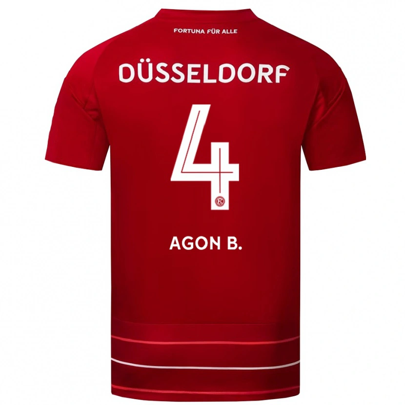 Danxen Damen Agon Bajrami #4 Rot Weiß Heimtrikot Trikot 2025/26 T-Shirt