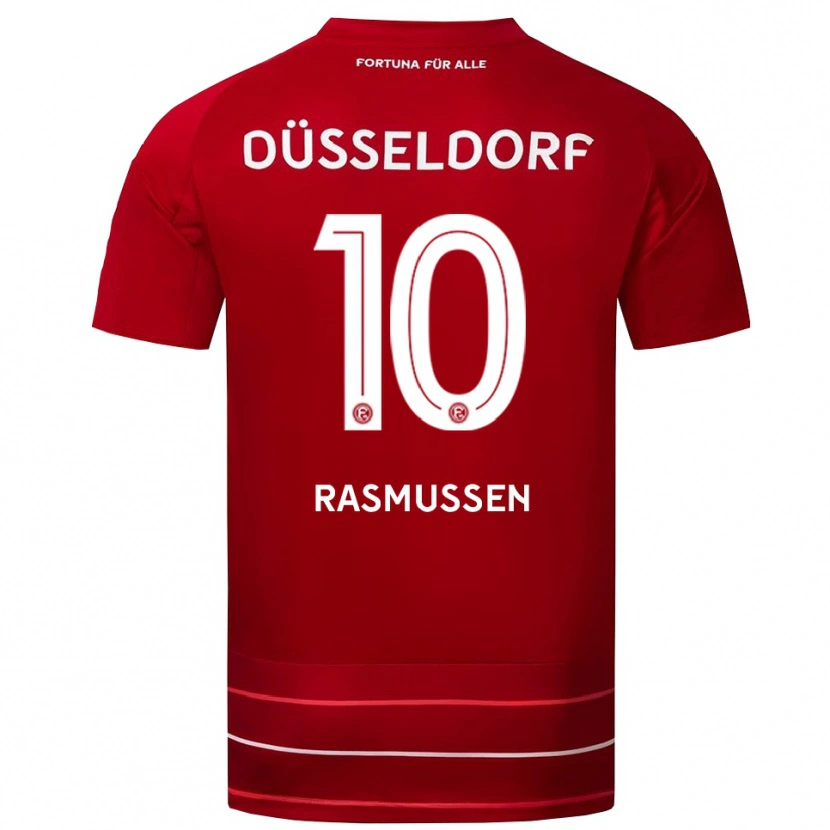 Danxen Damen Christian Rasmussen #10 Rot Weiß Heimtrikot Trikot 2025/26 T-Shirt