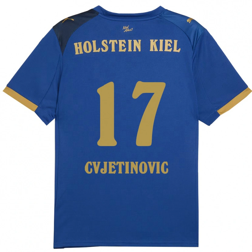Danxen Damen Mladen Cvjetinovic #17 Blau Gold Heimtrikot Trikot 2025/26 T-Shirt