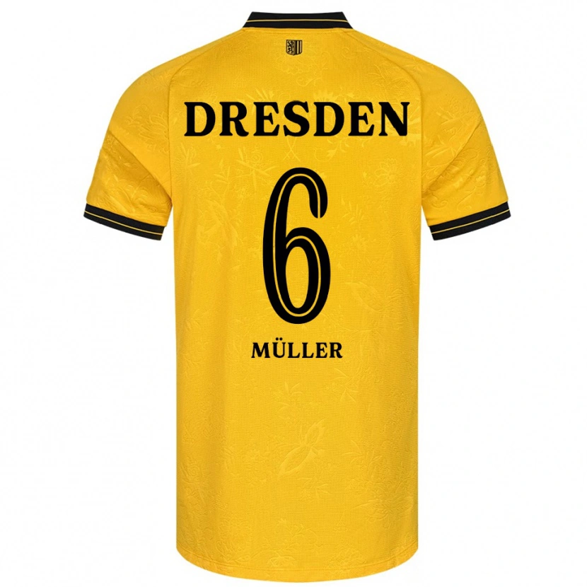 Danxen Damen Friedrich Müller #6 Gelb Schwarz Heimtrikot Trikot 2025/26 T-Shirt