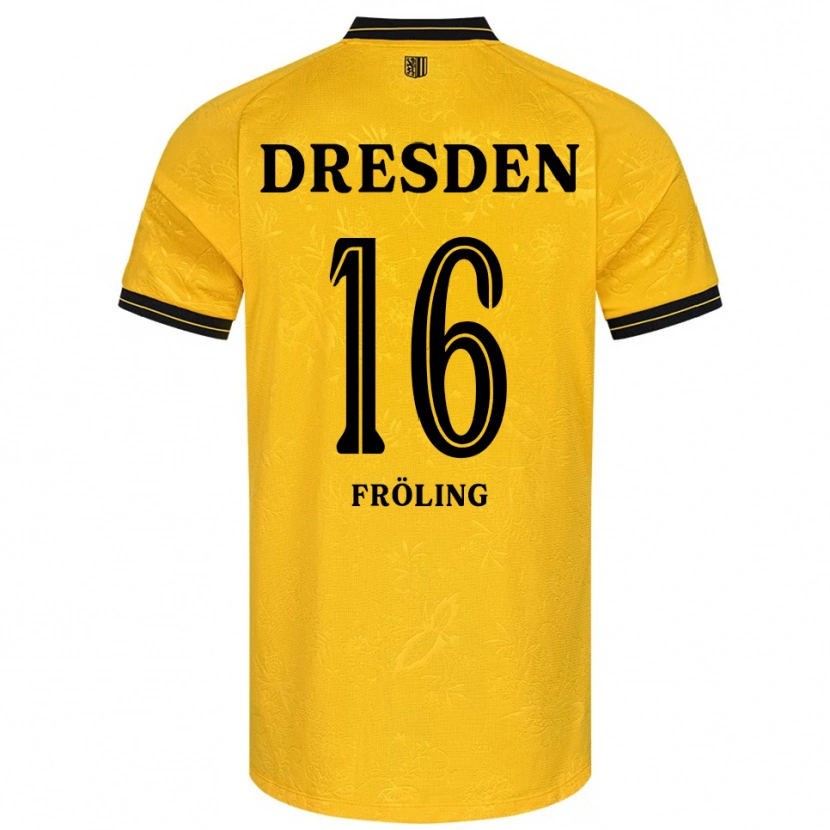 Danxen Damen Nils Fröling #16 Gelb Schwarz Heimtrikot Trikot 2025/26 T-Shirt