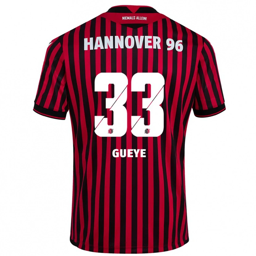 Danxen Damen Abdoulaye Gueye #33 Rot Schwarz Heimtrikot Trikot 2025/26 T-Shirt