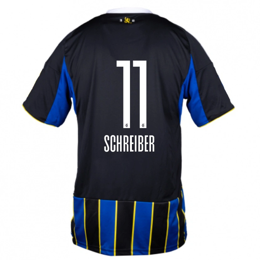 Danxen Damen Colin Schreiber #11 Blau Schwarz Gelb Heimtrikot Trikot 2025/26 T-Shirt