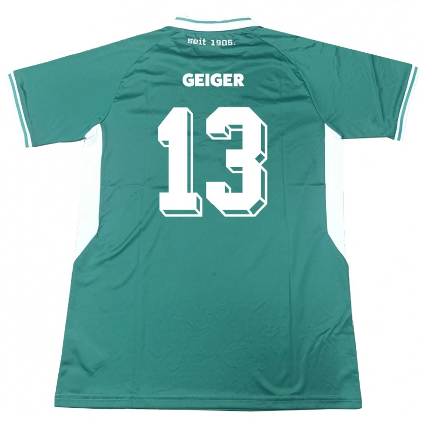 Danxen Damen Luca Geiger #13 Grün Weiß Heimtrikot Trikot 2025/26 T-Shirt