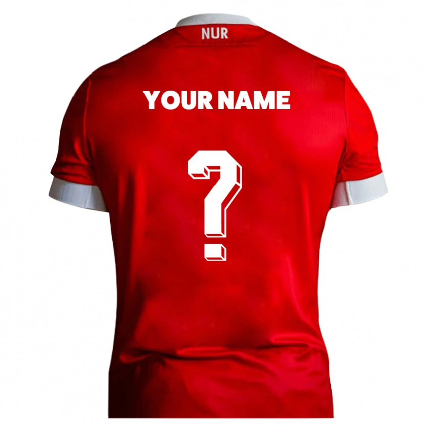 Danxen Damen Ihren Namen #0 Rot Weiß Heimtrikot Trikot 2025/26 T-Shirt