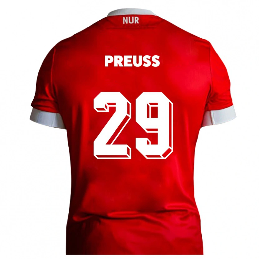 Danxen Damen Marlon Preuß #29 Rot Weiß Heimtrikot Trikot 2025/26 T-Shirt