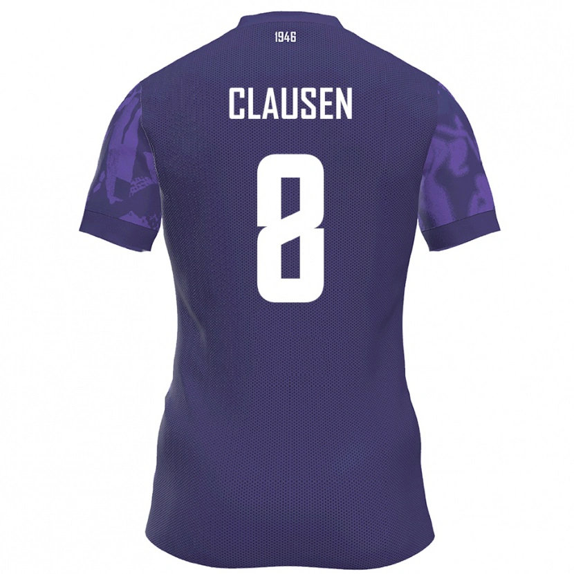 Danxen Damen Mika Clausen #8 Lila Weiß Heimtrikot Trikot 2025/26 T-Shirt