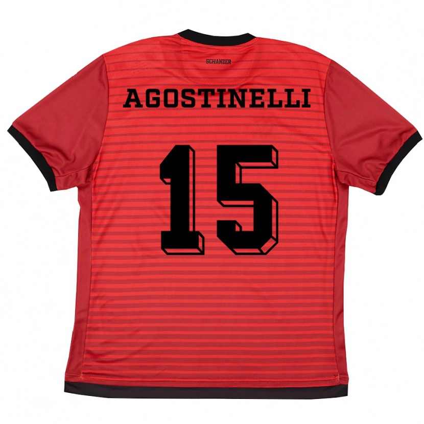Danxen Damen Massimo Agostinelli #15 Rot Schwarz Heimtrikot Trikot 2025/26 T-Shirt