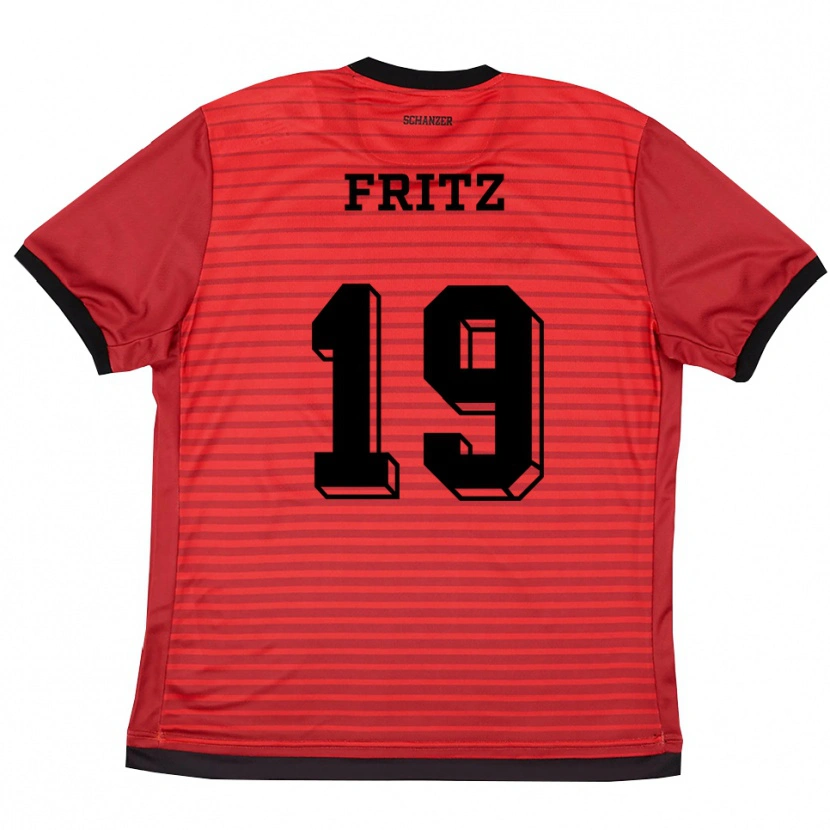 Danxen Damen Anna-Lena Fritz #19 Rot Schwarz Heimtrikot Trikot 2025/26 T-Shirt