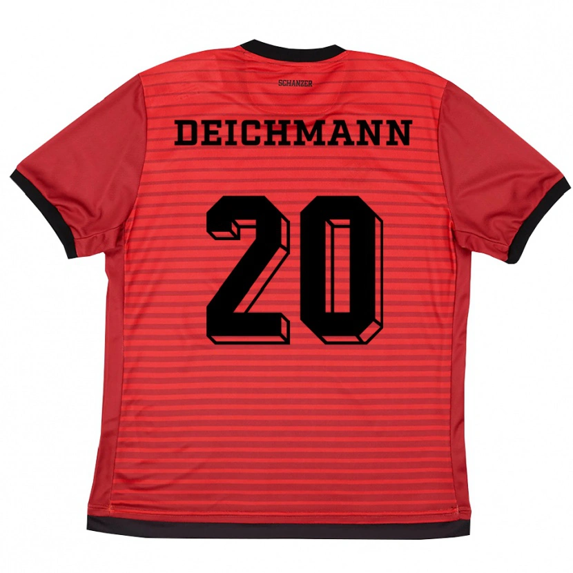 Danxen Damen Yannick Deichmann #20 Rot Schwarz Heimtrikot Trikot 2025/26 T-Shirt