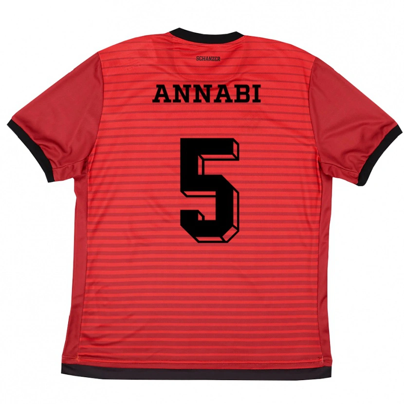 Danxen Damen Ilias Annabi #5 Rot Schwarz Heimtrikot Trikot 2025/26 T-Shirt