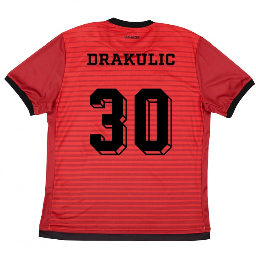 Danxen Damen Ognjen Drakulic #30 Rot Schwarz Heimtrikot Trikot 2025/26 T-Shirt