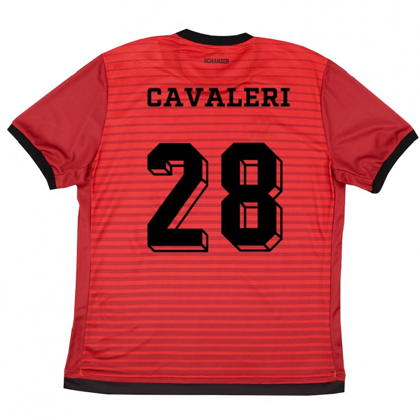 Danxen Damen Salvatore Cavaleri #28 Rot Schwarz Heimtrikot Trikot 2025/26 T-Shirt