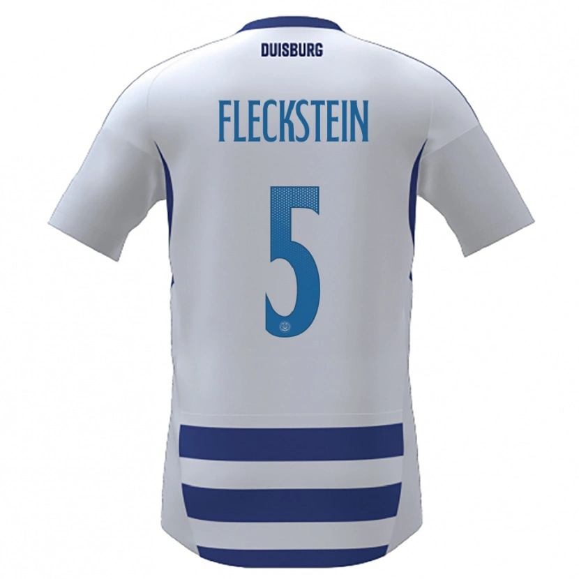 Danxen Damen Tobias Fleckstein #5 Weiß Blau Heimtrikot Trikot 2025/26 T-Shirt