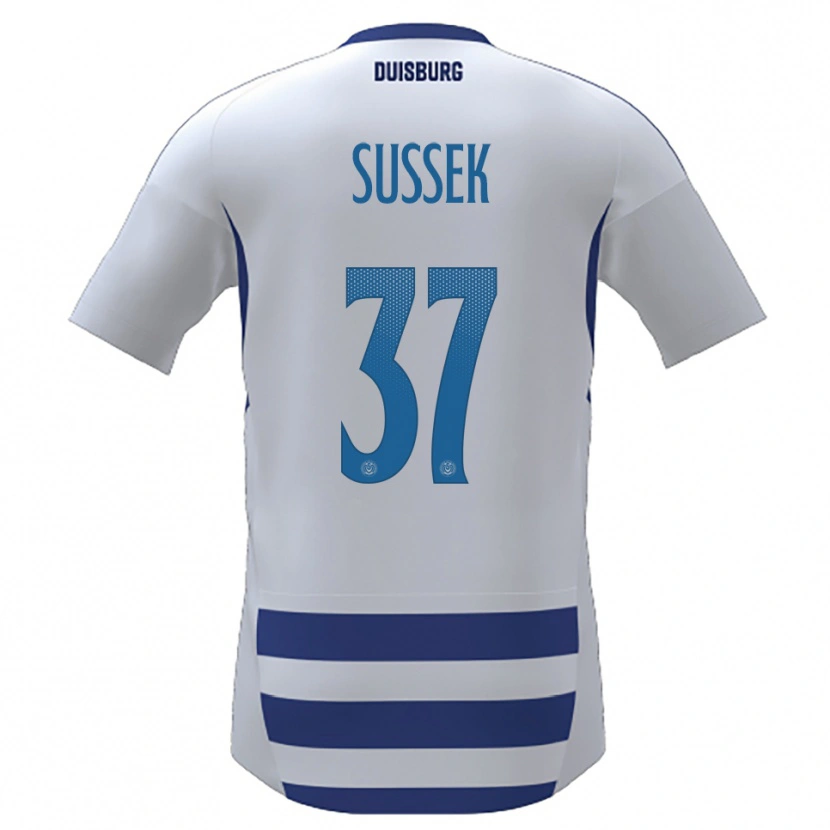 Danxen Damen Patrick Sussek #37 Weiß Blau Heimtrikot Trikot 2025/26 T-Shirt