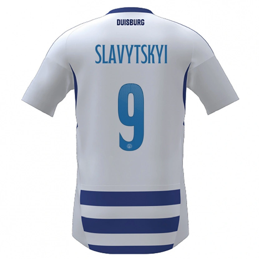 Danxen Damen Nikita Slavytskyi #9 Weiß Blau Heimtrikot Trikot 2025/26 T-Shirt
