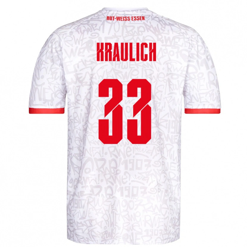 Danxen Damen Tobias Kraulich #33 Weiß Rot Heimtrikot Trikot 2025/26 T-Shirt
