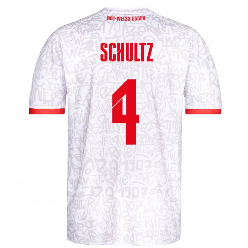 Danxen Damen Michael Schultz #4 Weiß Rot Heimtrikot Trikot 2025/26 T-Shirt