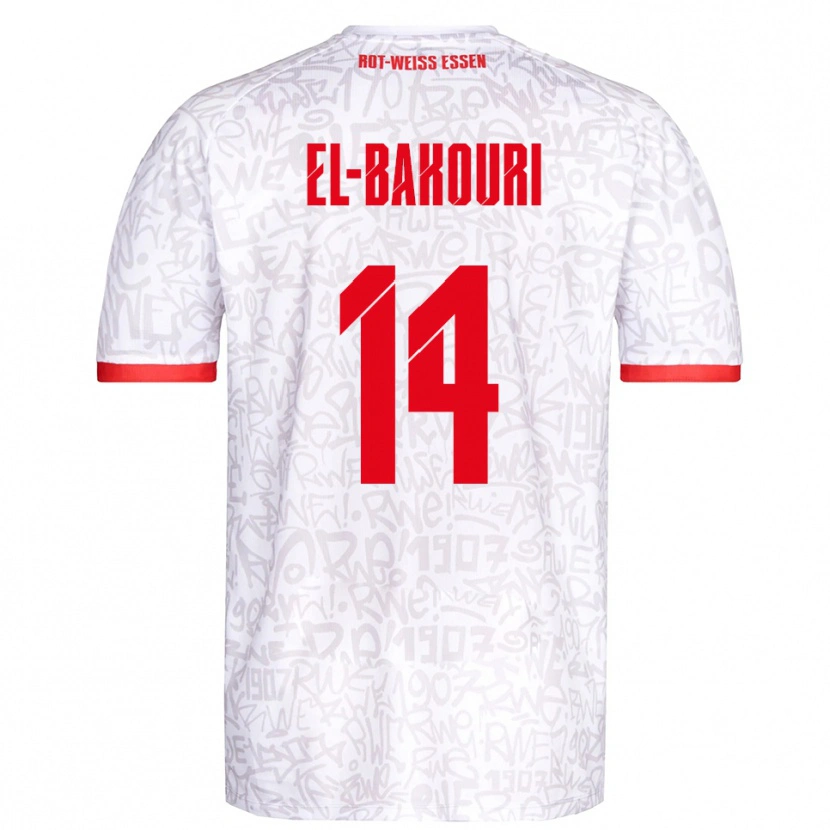 Danxen Damen Ibrahim El-Bakouri #14 Weiß Rot Heimtrikot Trikot 2025/26 T-Shirt