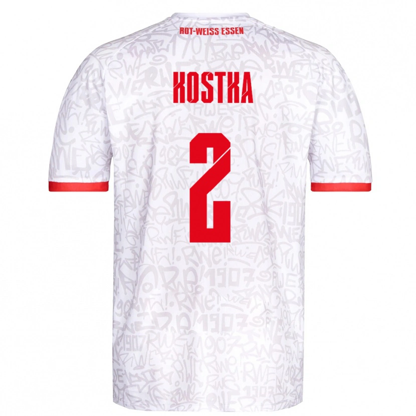 Danxen Damen Michael Kostka #2 Weiß Rot Heimtrikot Trikot 2025/26 T-Shirt