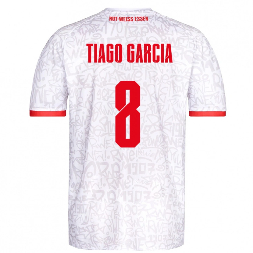 Danxen Damen Tiago Garcia Rodriguez #8 Weiß Rot Heimtrikot Trikot 2025/26 T-Shirt
