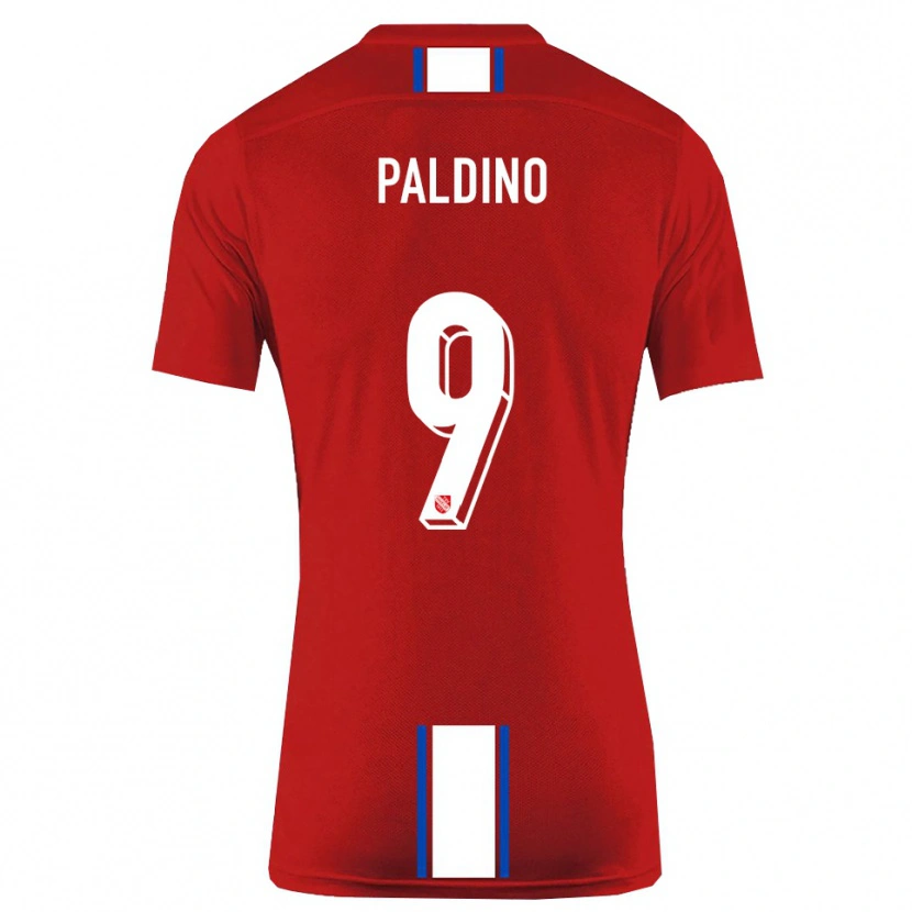 Danxen Damen Lorenzo Paldino #9 Rot Weiß Heimtrikot Trikot 2025/26 T-Shirt