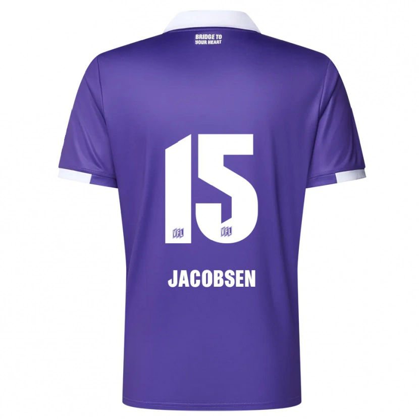 Danxen Damen Bjarke Jacobsen #15 Lila Weiß Heimtrikot Trikot 2025/26 T-Shirt