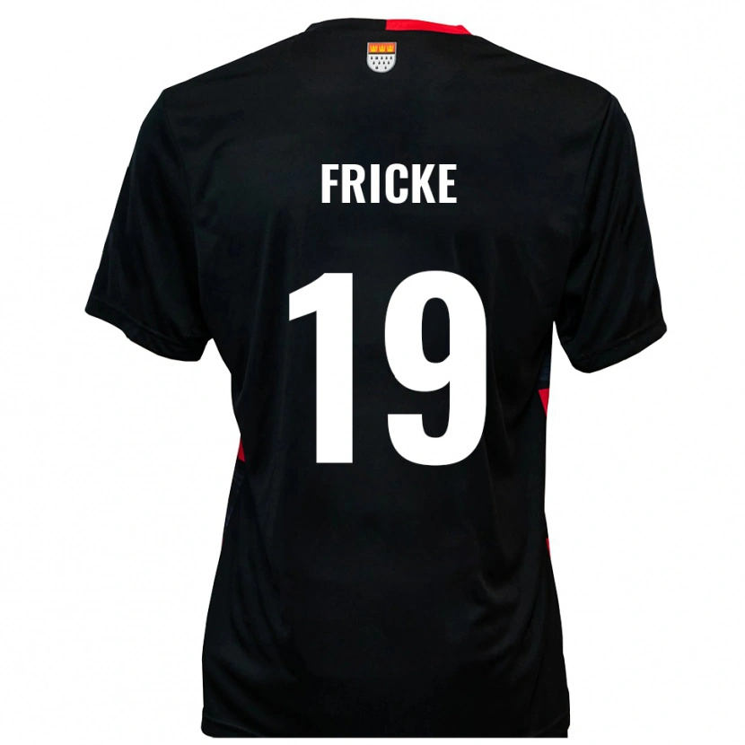 Danxen Damen Fabian Fricke #19 Schwarz Rot Heimtrikot Trikot 2025/26 T-Shirt