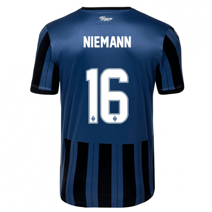 Danxen Damen Jan Niemann #16 Blau Grau Schwarz Heimtrikot Trikot 2025/26 T-Shirt