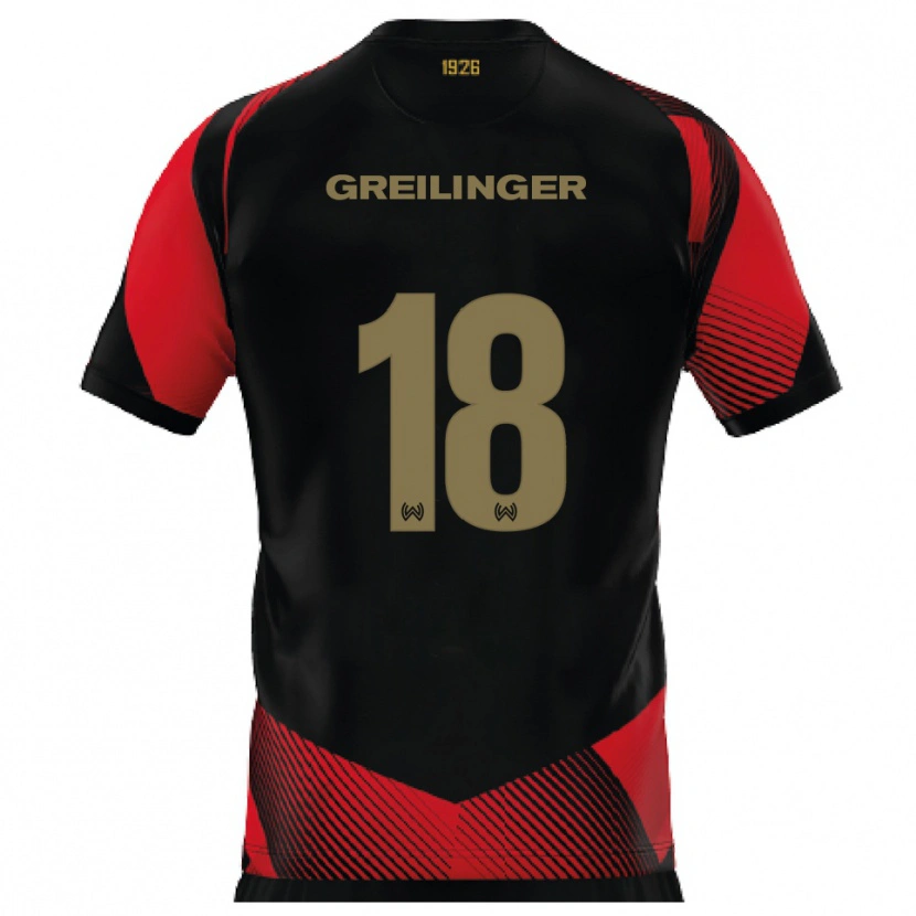 Danxen Damen Fabian Greilinger #18 Schwarz Rot Heimtrikot Trikot 2025/26 T-Shirt