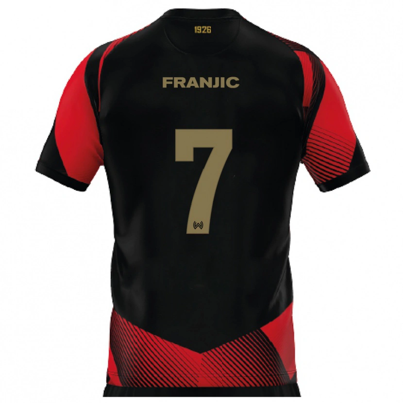 Danxen Damen Ivan Franjic #7 Schwarz Rot Heimtrikot Trikot 2025/26 T-Shirt