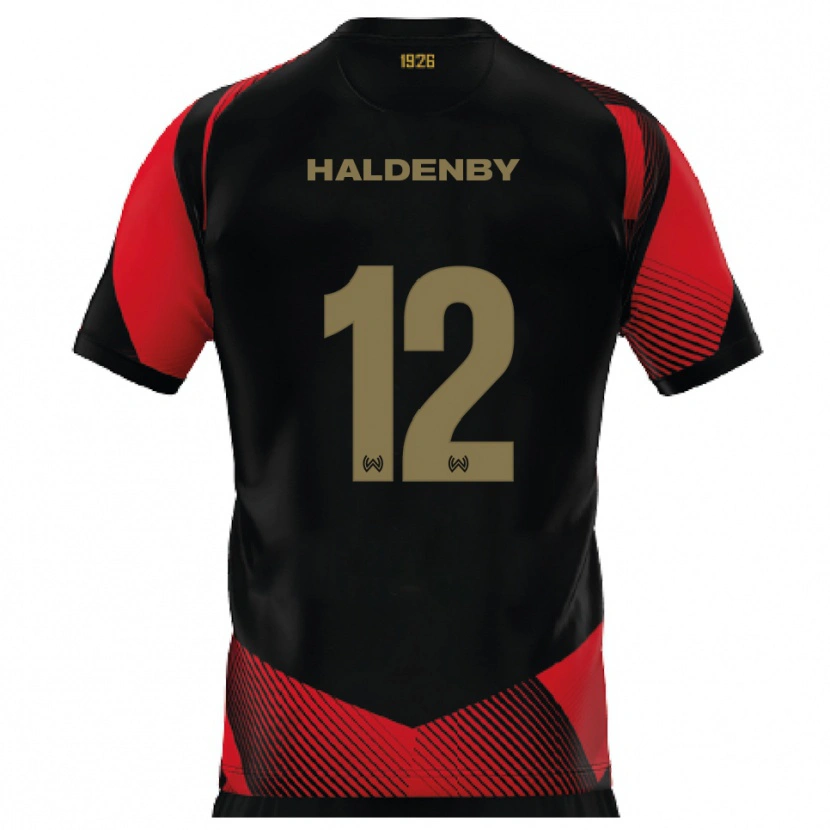 Danxen Damen Ben Haldenby #12 Schwarz Rot Heimtrikot Trikot 2025/26 T-Shirt