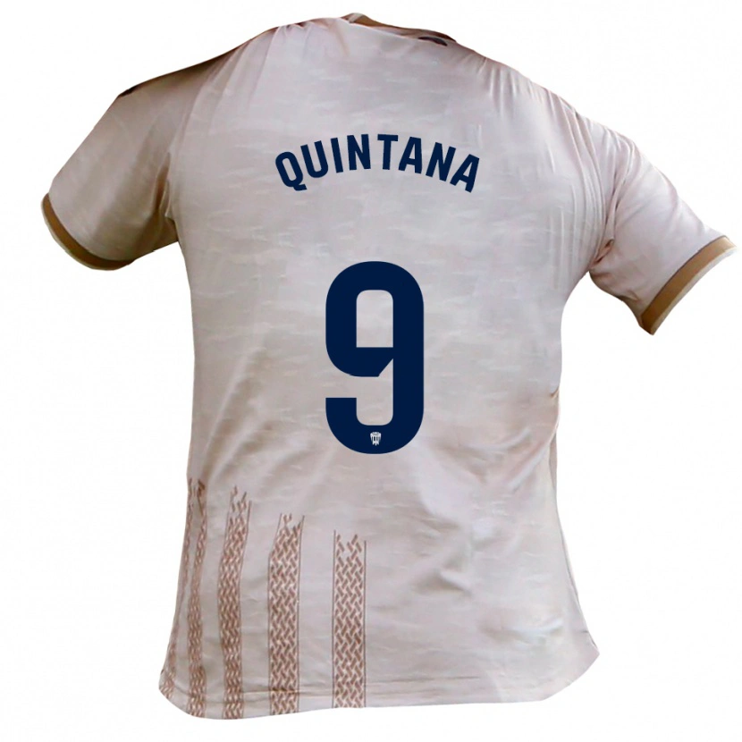 Danxen Damen Nacho Quintana #9 Cremeweiß Braun Auswärtstrikot Trikot 2025/26 T-Shirt