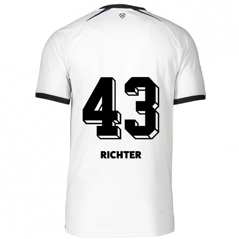 Danxen Damen Daniel Richter #43 Weiß Schwarz Auswärtstrikot Trikot 2025/26 T-Shirt