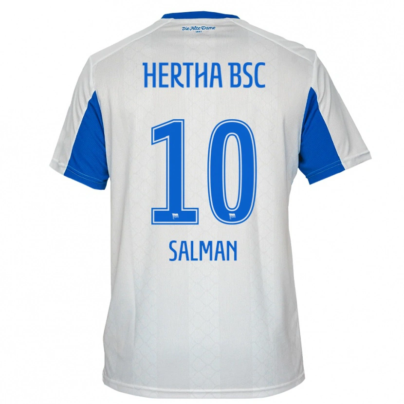 Danxen Damen Ali Salman #10 Weiß Blau Auswärtstrikot Trikot 2025/26 T-Shirt
