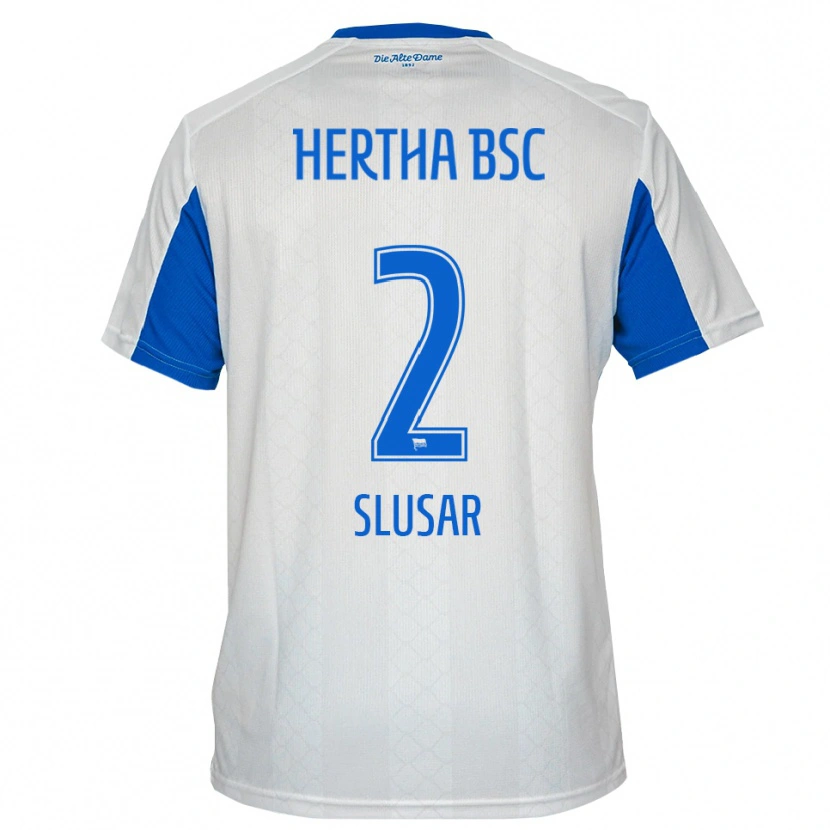 Danxen Damen Marcel Slusar #2 Weiß Blau Auswärtstrikot Trikot 2025/26 T-Shirt