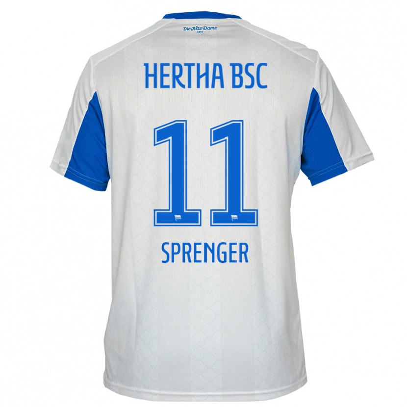 Danxen Damen Tiago Sprenger #11 Weiß Blau Auswärtstrikot Trikot 2025/26 T-Shirt