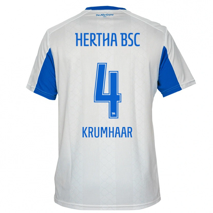 Danxen Damen Marvin Krumhaar #4 Weiß Blau Auswärtstrikot Trikot 2025/26 T-Shirt