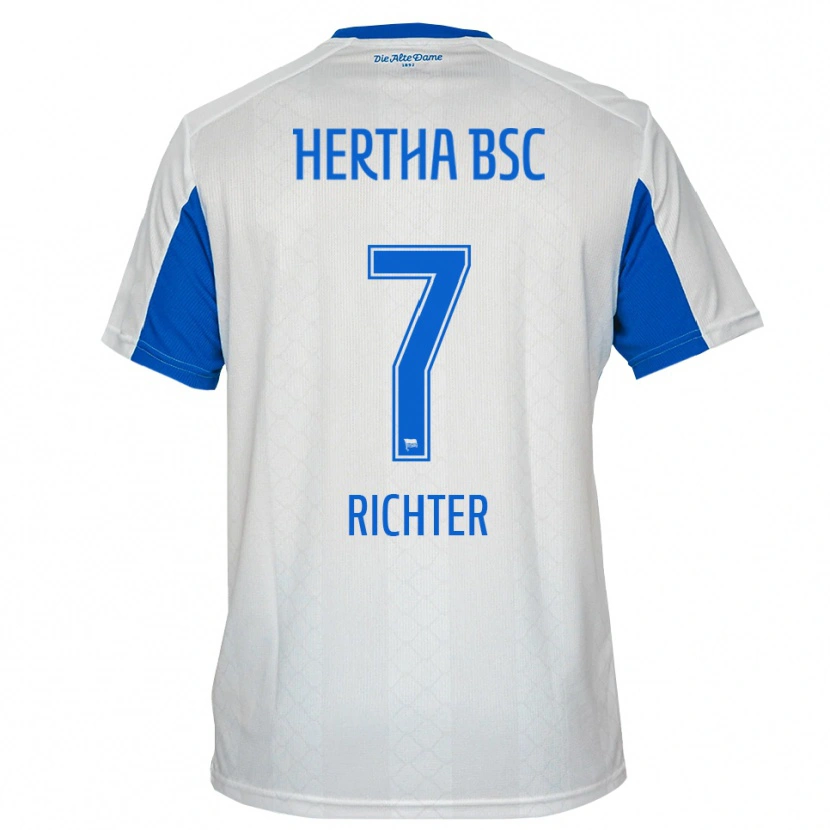 Danxen Damen Joel Richter #7 Weiß Blau Auswärtstrikot Trikot 2025/26 T-Shirt