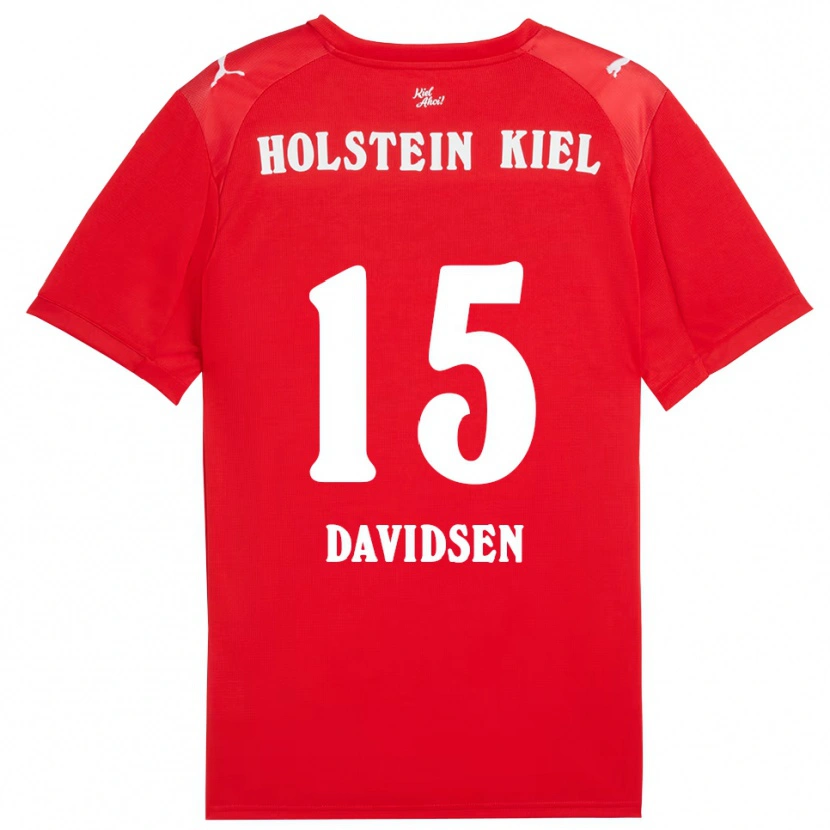 Danxen Damen Kasper Davidsen #15 Rot Blau Auswärtstrikot Trikot 2025/26 T-Shirt