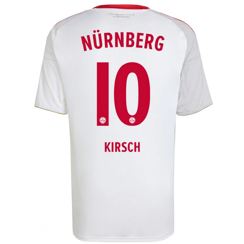 Danxen Damen Benedikt Kirsch #10 Weiß Rot Auswärtstrikot Trikot 2025/26 T-Shirt