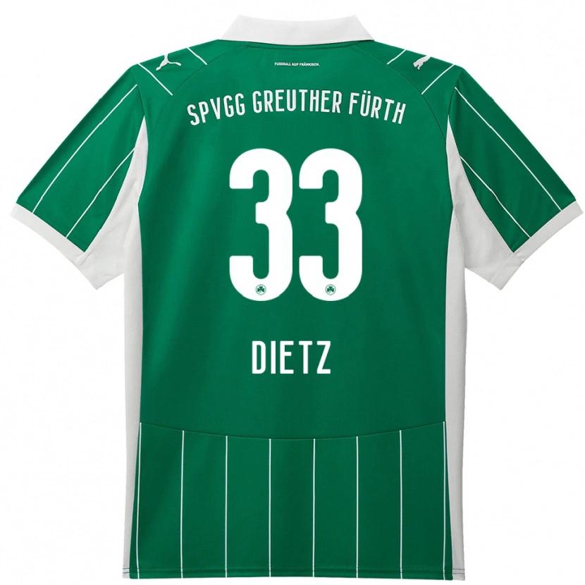 Danxen Damen Maximilian Dietz #33 Grün Weiß Auswärtstrikot Trikot 2025/26 T-Shirt