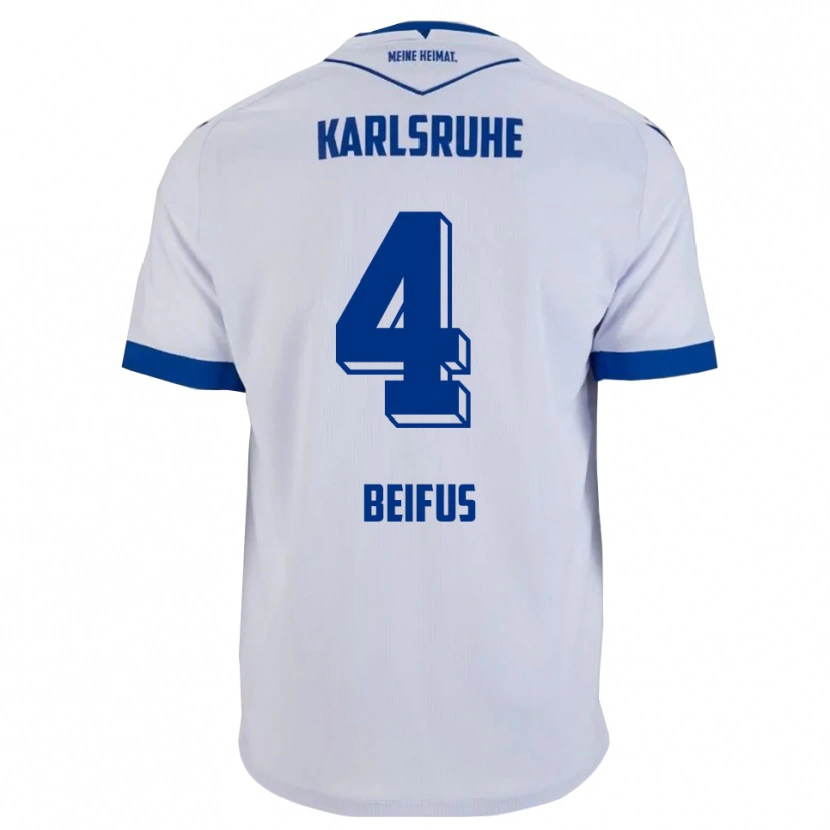 Danxen Damen Marcel Beifus #4 Weiß Blau Auswärtstrikot Trikot 2025/26 T-Shirt