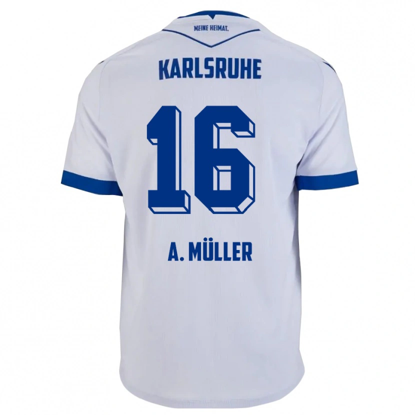 Danxen Damen Andreas Müller #16 Weiß Blau Auswärtstrikot Trikot 2025/26 T-Shirt